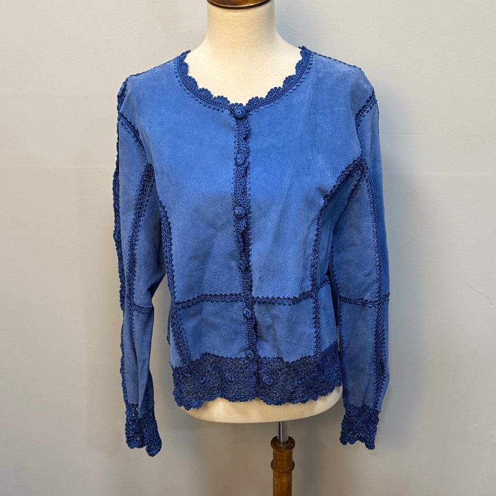 Suede Essentials leather jacket women’s sz L, as is